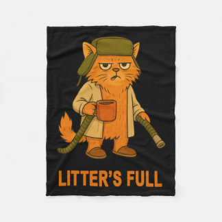 Litters Full Funny Cat Lover Feline Humor Fleece Blanket