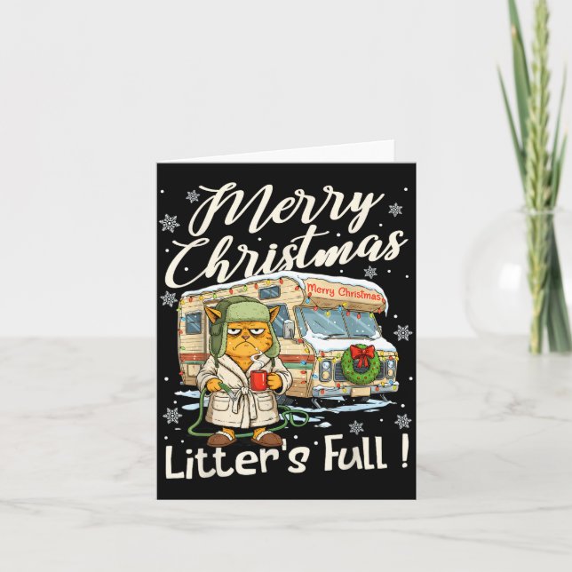 Litter's Full Funny Cat Parody Outfit Sarcastic Ch Card (Front)