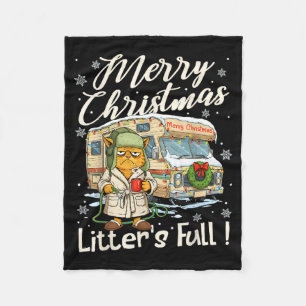 Litter's Full Funny Cat Parody Outfit Sarcastic Ch Fleece Blanket