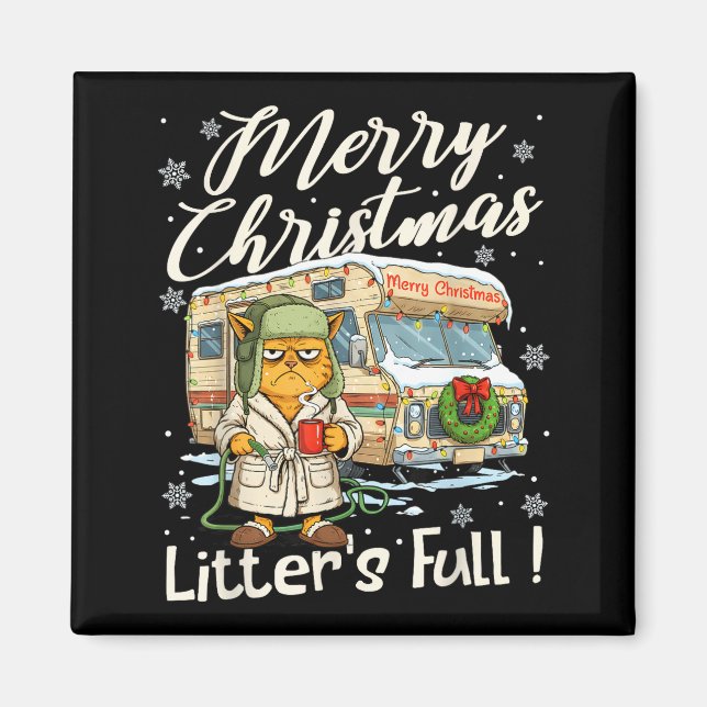 Litter's Full Funny Cat Parody Outfit Sarcastic Ch Magnet (Front)