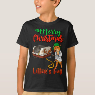Litter's Full Merry Christmas Funny Cat Lovers Hol T-Shirt