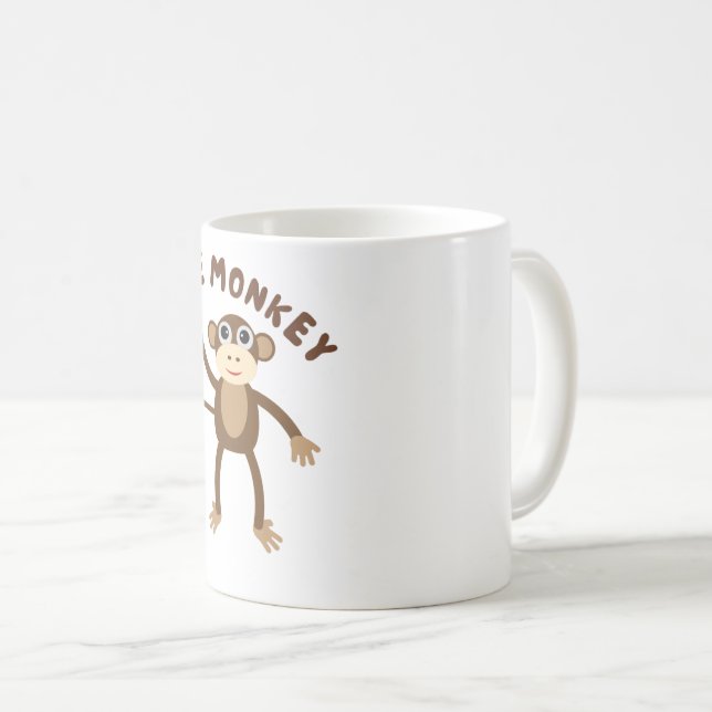 littile cute monkey coffee mug (Front Right)