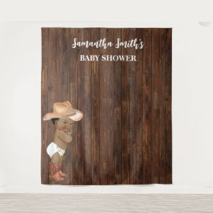 Little AA Baby Cowboy Western Baby Shower Backdrop