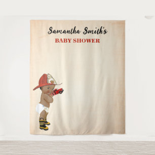 Little AA Baby Firefighter Baby Shower Backdrop