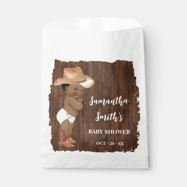 Little AA Cowboy Western Baby Shower Favor Bag (Front)