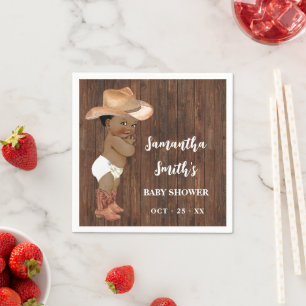 Little AA Cowboy Western Baby Shower Party Decor Napkins