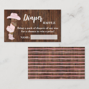 Little AA Cowgirl Diaper Raffle Ticket Baby Shower