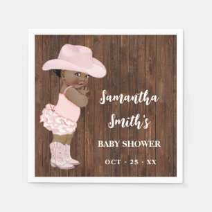 Little AA Cowgirl Western Baby Shower Party Decor Napkins