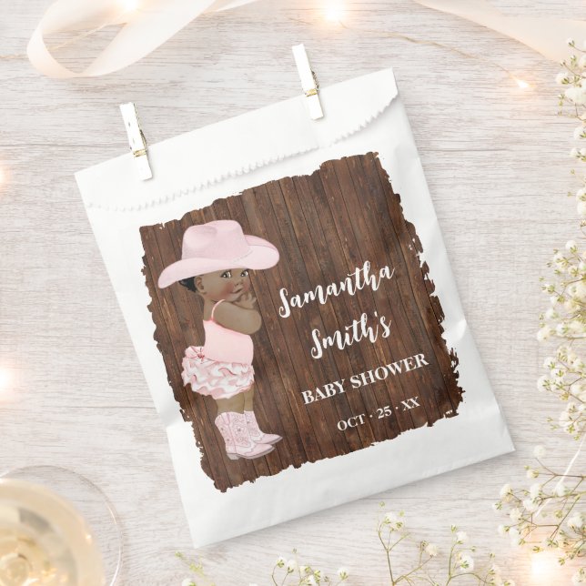 Little AA Cowgirl Western Baby Shower Party Favor Bag (Clipped)