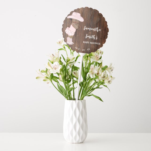 Little AA Cowgirl Western Pink Baby Shower Balloon (Vase)