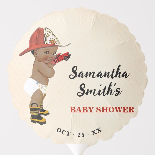 Little AA Firefighter Baby Shower Balloon (Front)