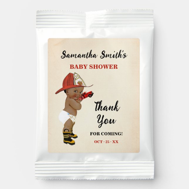 Little AA Firefighter Baby Shower Party Favor Lemonade Drink Mix (Front)