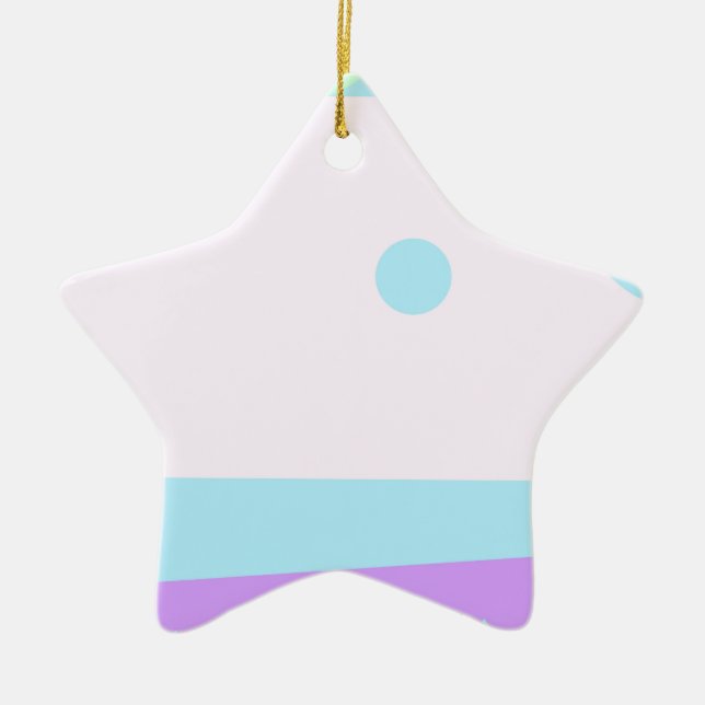 Little Abstract Monster or Abstract Landscape Ceramic Ornament (Front)