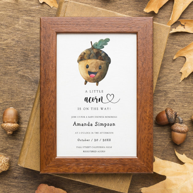 Little acorn - Fall Baby shower Invitation