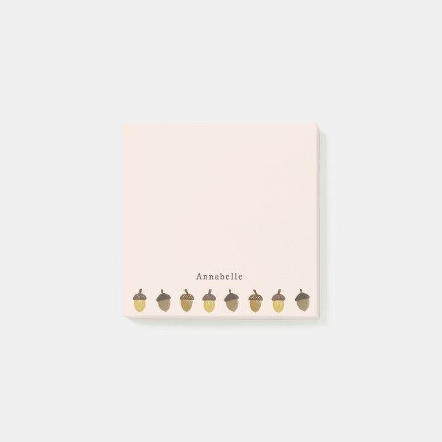 Little Acorns With Personalized Name Post-it Notes (Front)