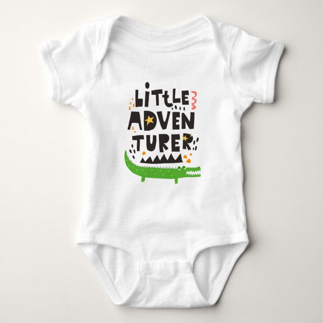 Little Adventurer Alligator Baby Bodysuit (Front)