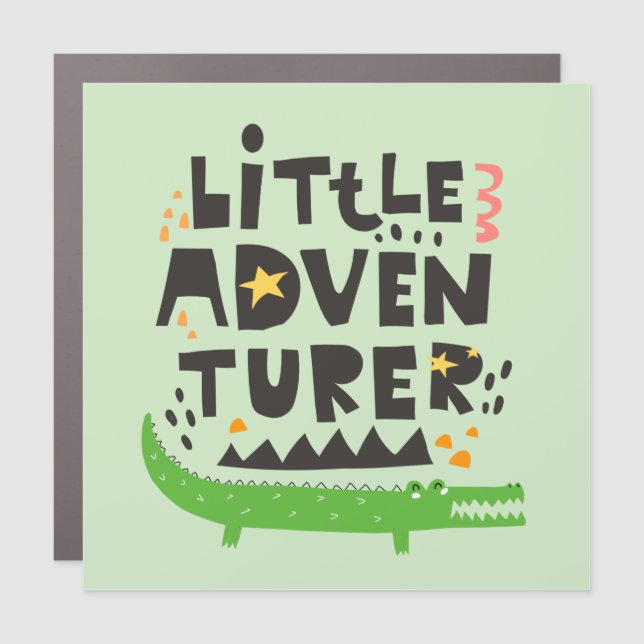 Little Adventurer Alligator Car Magnet (Front)