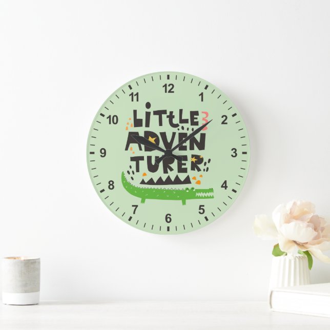 Little Adventurer Alligator Large Clock (Home)