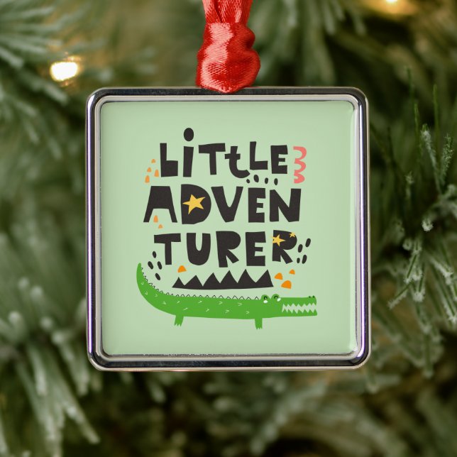Little Adventurer Alligator Metal Ornament (Tree)