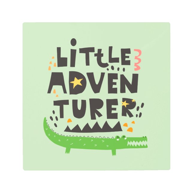 Little Adventurer Alligator Metal Print (Front)