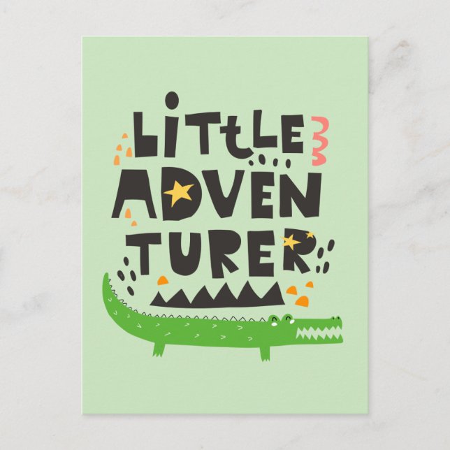 Little Adventurer Alligator Postcard (Front)