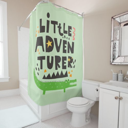 Little Adventurer Alligator Shower Curtain