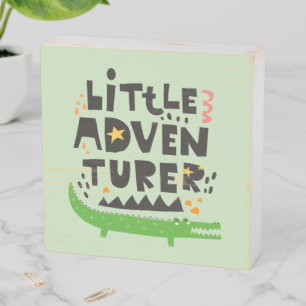 Little Adventurer Alligator Wooden Box Sign