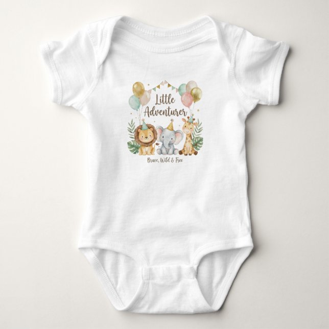 Little Adventurer Baby Bodysuit – Brave, Wild & Fr (Front)