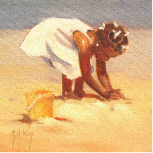 Little African Girl on Beach Cutout