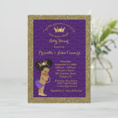 Little Afro Princess Baby Shower Invitation,purple Invitation (Standing Front)
