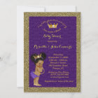 Little Afro Princess Baby Shower Invitation,purple