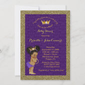 Little Afro Princess Baby Shower Invitation,purple Invitation (Front)