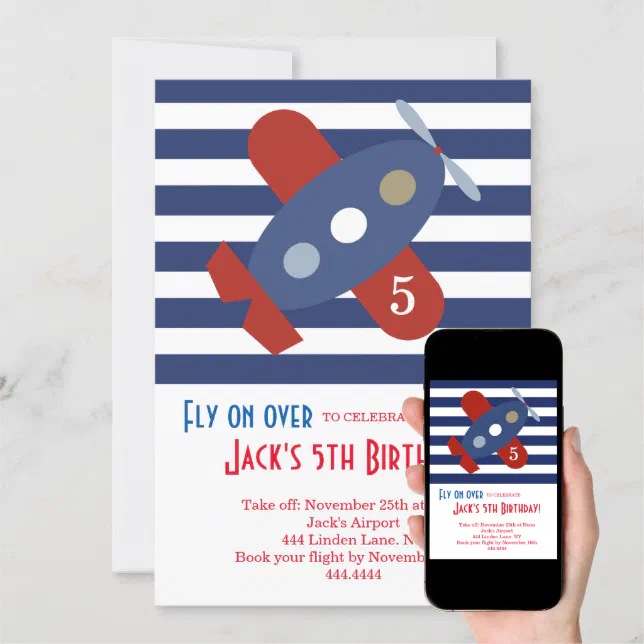 Little Airplane Birthday Party Invitation | Zazzle