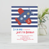 Little Airplane Birthday Party Invitation (Standing Front)