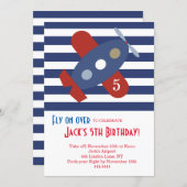 Little Airplane Birthday Party Invitation (Front/Back)