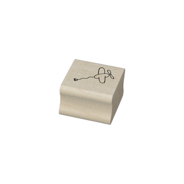 Little Airplane with Heart Rubber Stamp (Stamp)