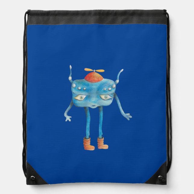 Little Alien Pi   Drawstring Bag (Front)