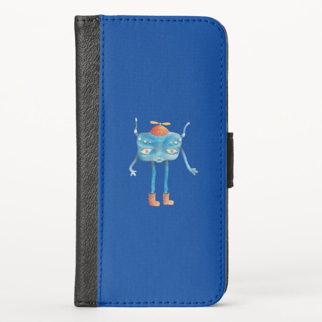 Little Alien Pi Illustration  iPhone Wallet Case (Front)
