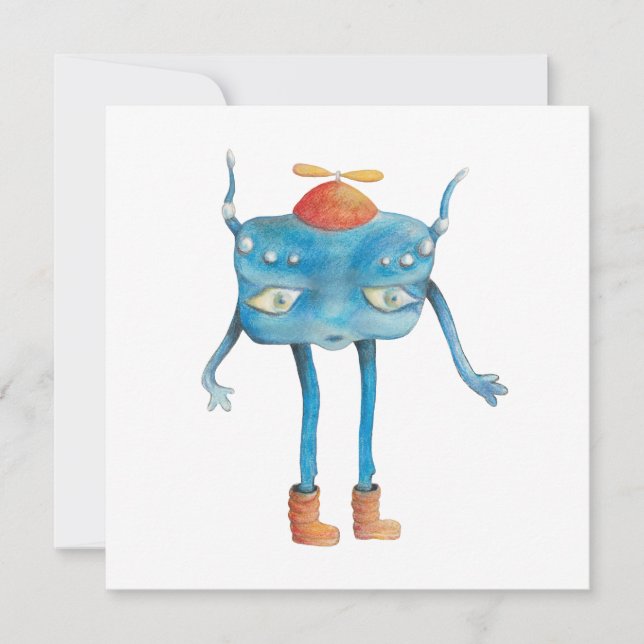 Little Alien Pi   Thank You Card (Front)