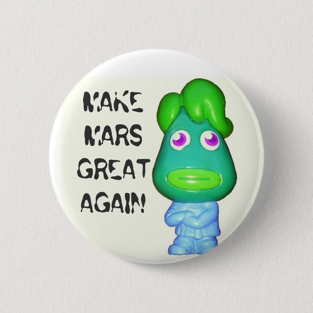 Little Alien Trump Make Mars Great Again Button (Front)