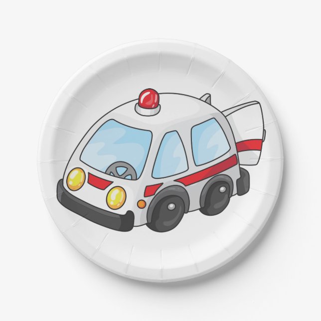 Little Ambulance Paper Plates (Front)