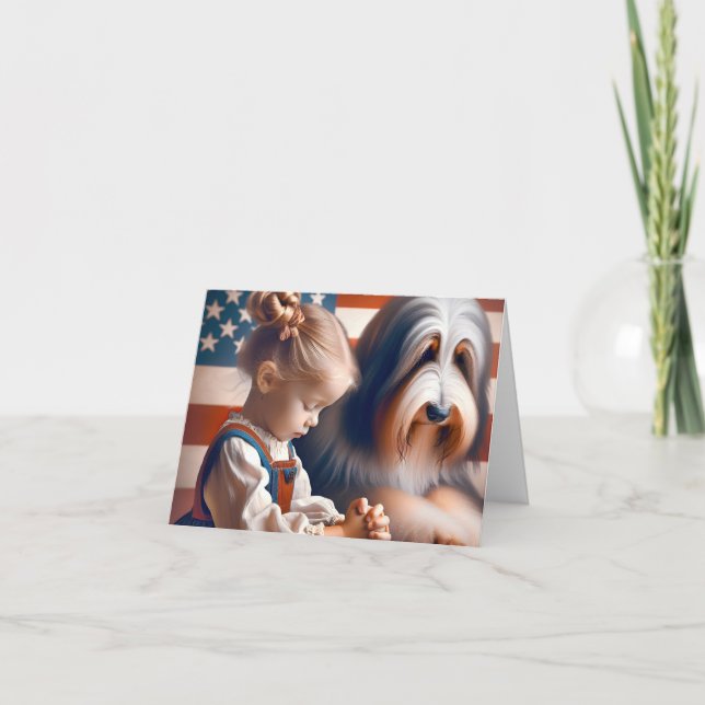 Little American Girl Praying Card (Front)