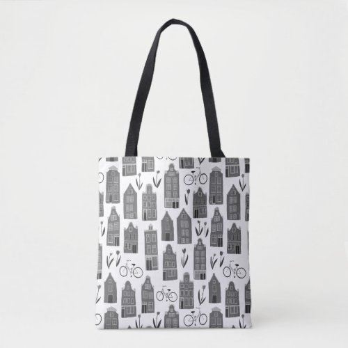 Little Amsterdam Houses Dutch Canal House black Tote Bag