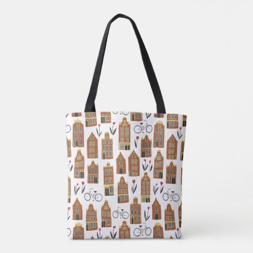 Little Amsterdam Houses Dutch Canal House Tote Bag