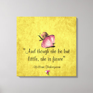 Little and Fierce Shakespeare Wrapped Canvas Print