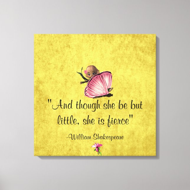 Little and Fierce Shakespeare Wrapped Canvas Print (Front)
