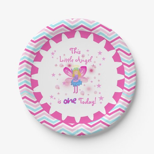 Little Angel 1st Birthday Paper Plates