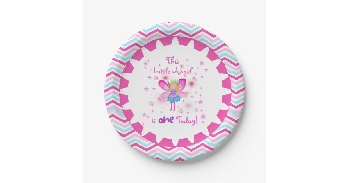 Little Angel 1st Birthday Paper Plates Zazzle Com