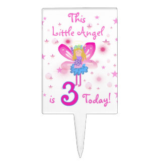 Little Angel 3rd Birthday Cake Topper