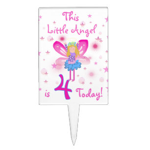 Little Angel 4th Birthday Cake Topper